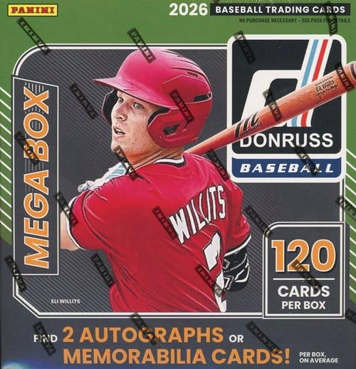 2026 Donruss Baseball MASSIVE MEGA Sealed Box-120 Cards & (2) AUTO or MEM