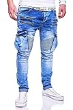 biker jeans damen zara  MT Styles Zipper Biker Jeans Slim Fit Hose RJ-3196-2 [Hellblau, W34/L32]