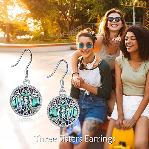 Image of YFN Sister Earrings Gifts from Sister, Sterling Silver Crystal Sister Earrings Jewelry, Birthday Jewelry Gift for Sisters
