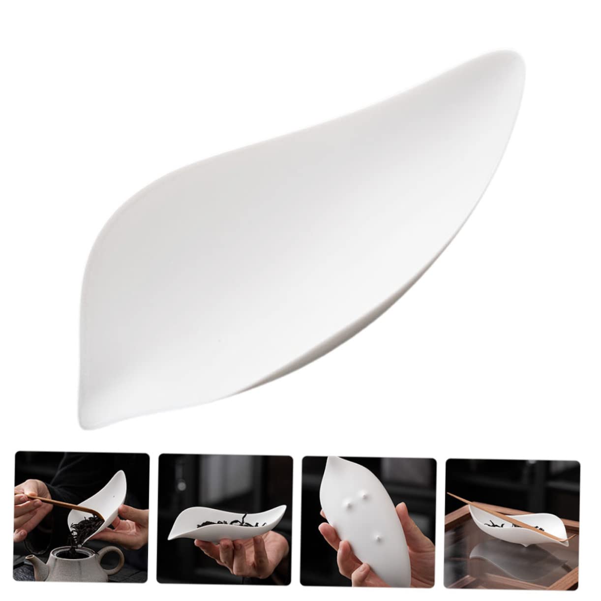 CIYODO Non-handle Ceramic Teaspoon Tea Scoop for Tea Salt Sugar for Home and Kitchen