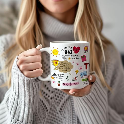 Image of DAYS Personalized Mug Custom Teacher's Name Appreciation Mug, Daily Affirmations, Teacher Thank You Gift Motivational Coffee Mug