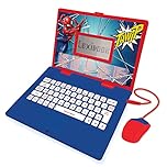 LEXIBOOK, Spider-Man, Educational and Bilingual Laptop Spanish/English-Toy for Child Kid (Boys & Girls), 124 Activities, Learn Play Games and Music, Red/Blue, JC598SPi2