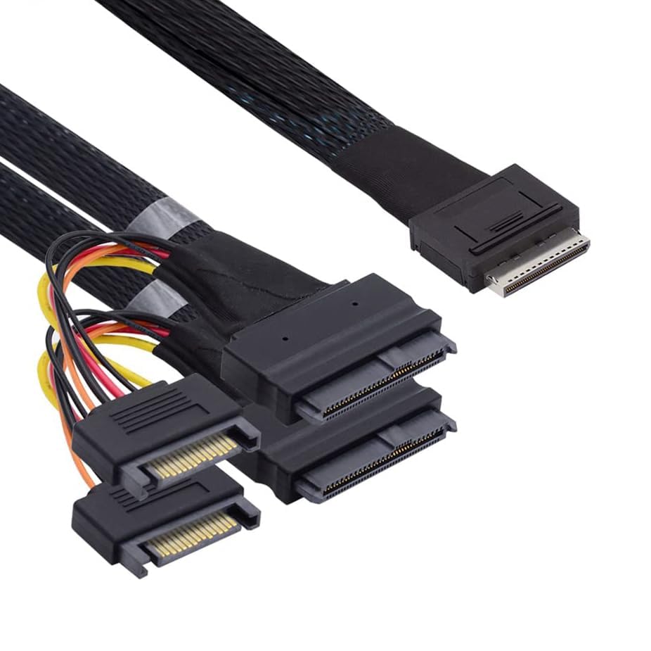 Câble OCuLink PCIe SFF-8611 haut débit pour connecter deux disques SSD SFF-8639 U.2