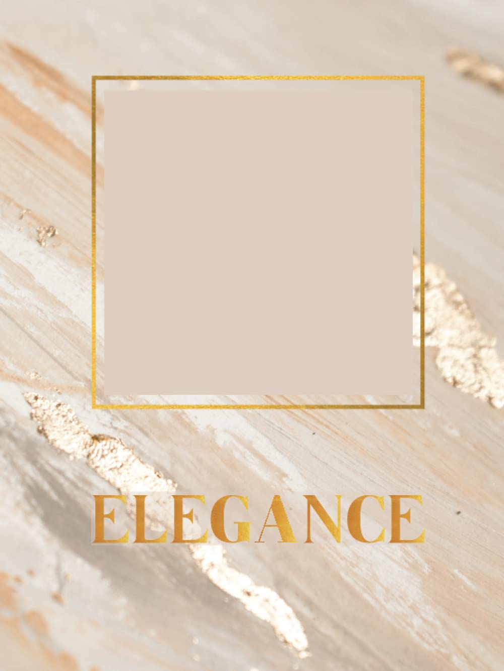 Elegance: Blank Coffee Table Book - A Gorgeous Stackable Decorative Book - Dreamy Beige and Gold Marble Design Perfect for Neutral Decors
