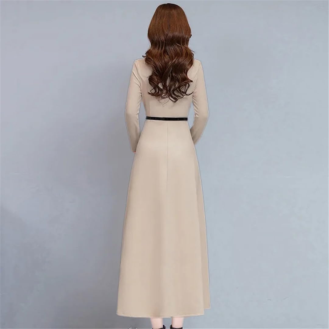 Yeuyyben Dolcevita Abito Lungo A Trapezio Donna Inverno Caldo Manica Lunga Abiti Che Fondono Casual Maxi
