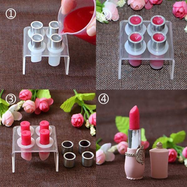 Image of Acrylic Lipstick Mould Holder Lip Balm Mold Stand Clear Single Holes Shelf Tool DIY Lipstick Make Up Tools for 12.1mm Tube