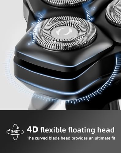 Utk Electric Razor For Men Cordless, 3 In 1 Mens Shaver, IPX7 Waterproof Electric Shaver With Nose/Sideburns, Wet & Dry, Fast Charging & Sensitive Skin Care, Led Display, Ideal Gifts For Men - 4