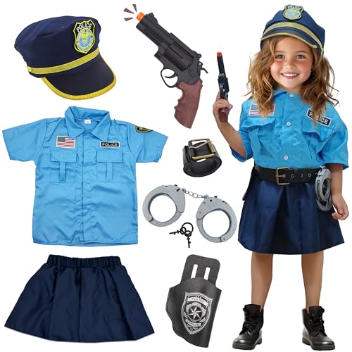 Disfraz de Policía para Niñas, Talla M (5-7 años)