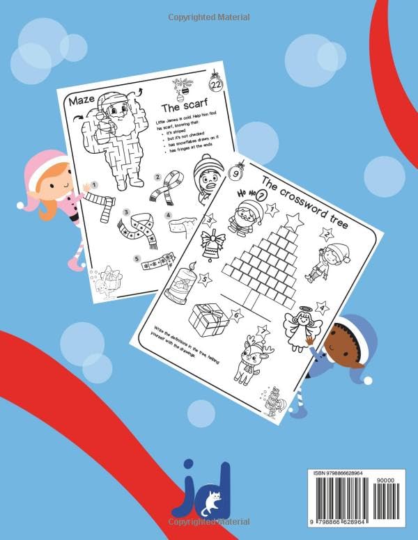 Christmas Activity Book – Original Games for Smart Kids: Fun Puzzle and Logic games, Mazes, Anagrams, Dot to dot, Coloring pages and much more for kids ages 6 and up. image 3