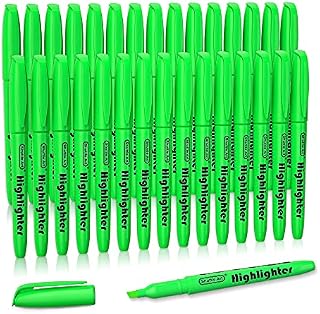 Shuttle Art Highlighters, 30 Pack Green Highlighters Bright Colours, Chisel Tip Dry-Quickly Non-Toxic Highlighter Markers for Adults Kids Highlighting in Home School Office