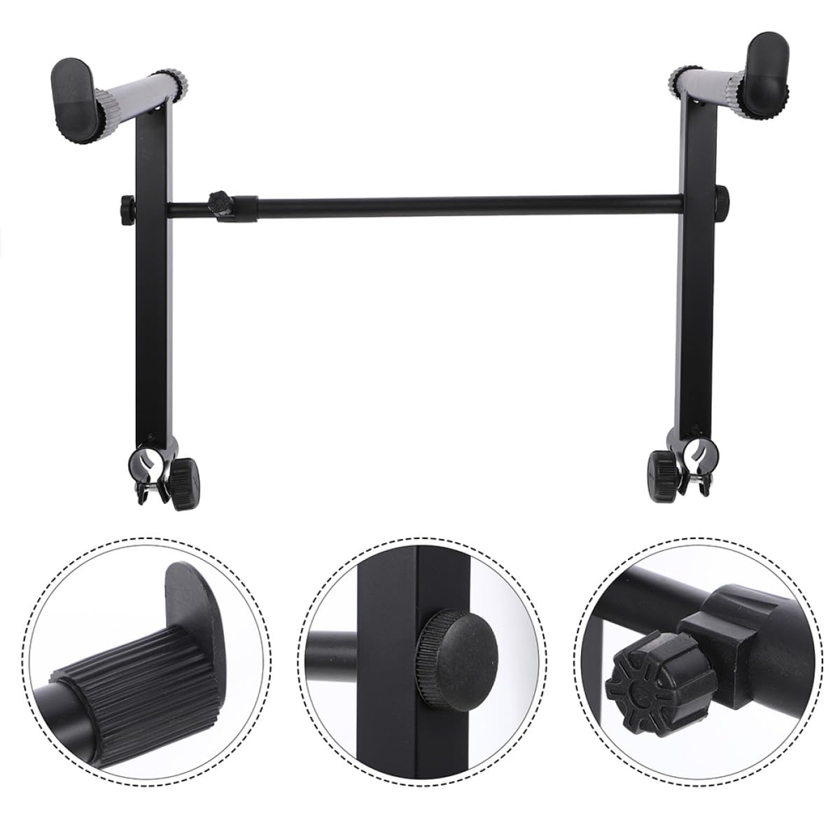 BETOOKY Supporto Tastiera Musicale in Ferro Nero, 2 Set Pieghevole | Pianoforte Elettronico e Keyboard, Uso Domestico, Alta Capacità di Carico, Doppio Supporto Non Incluso