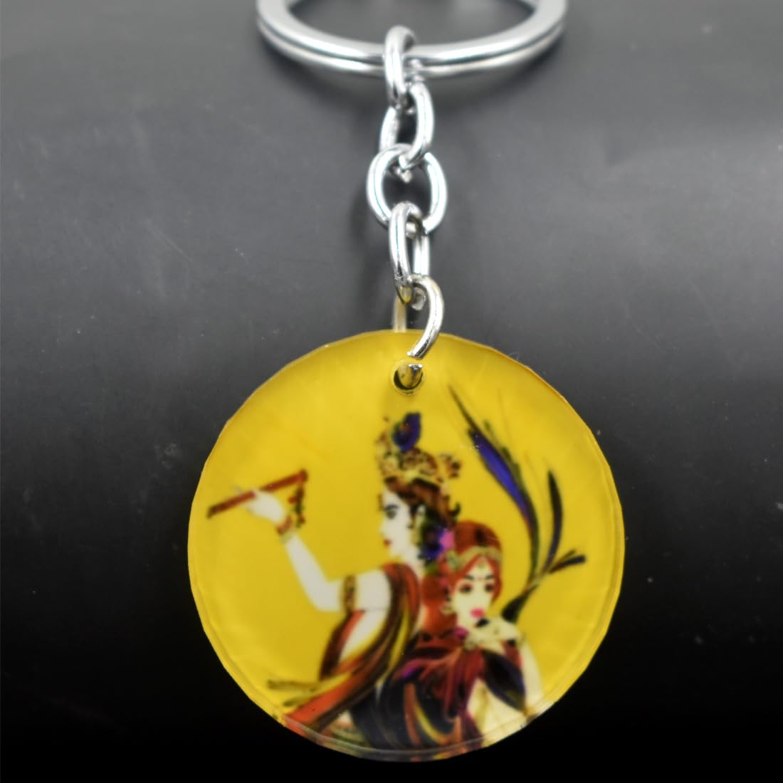 Lord Krishna and Radha performaing Dance Crystal keychain for Men and Women-image-16