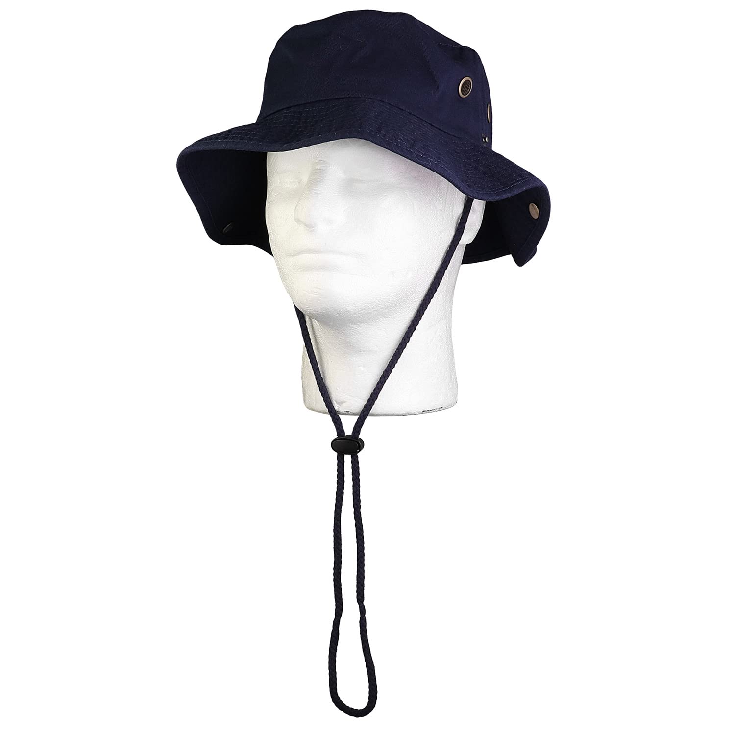 Sombrero de ala ancha para senderismo, pesca, safari, boonie, 100% algodón, protección solar UV para hombres y mujeres, actividades al aire libre, marino, Large/X-Large