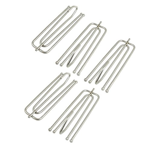 Pack of 20 Metal Deep Pinch Pleat Prong Curtain Hooks SilverGalvanised Curtain Tape Hooks Pins BY HomeElabador