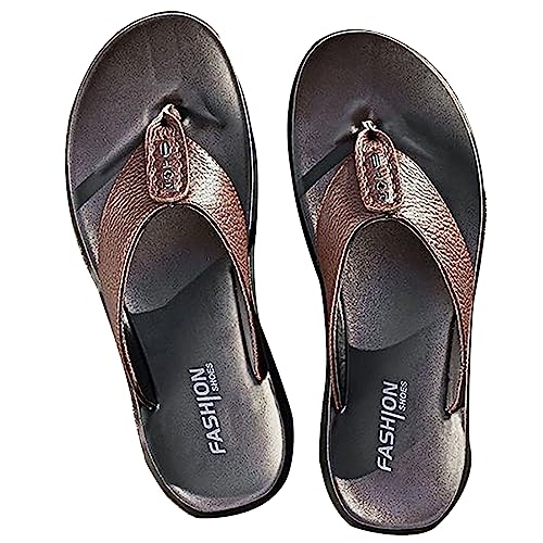 Tongs en cuir hommes élégantes et pantoufles d'été durables