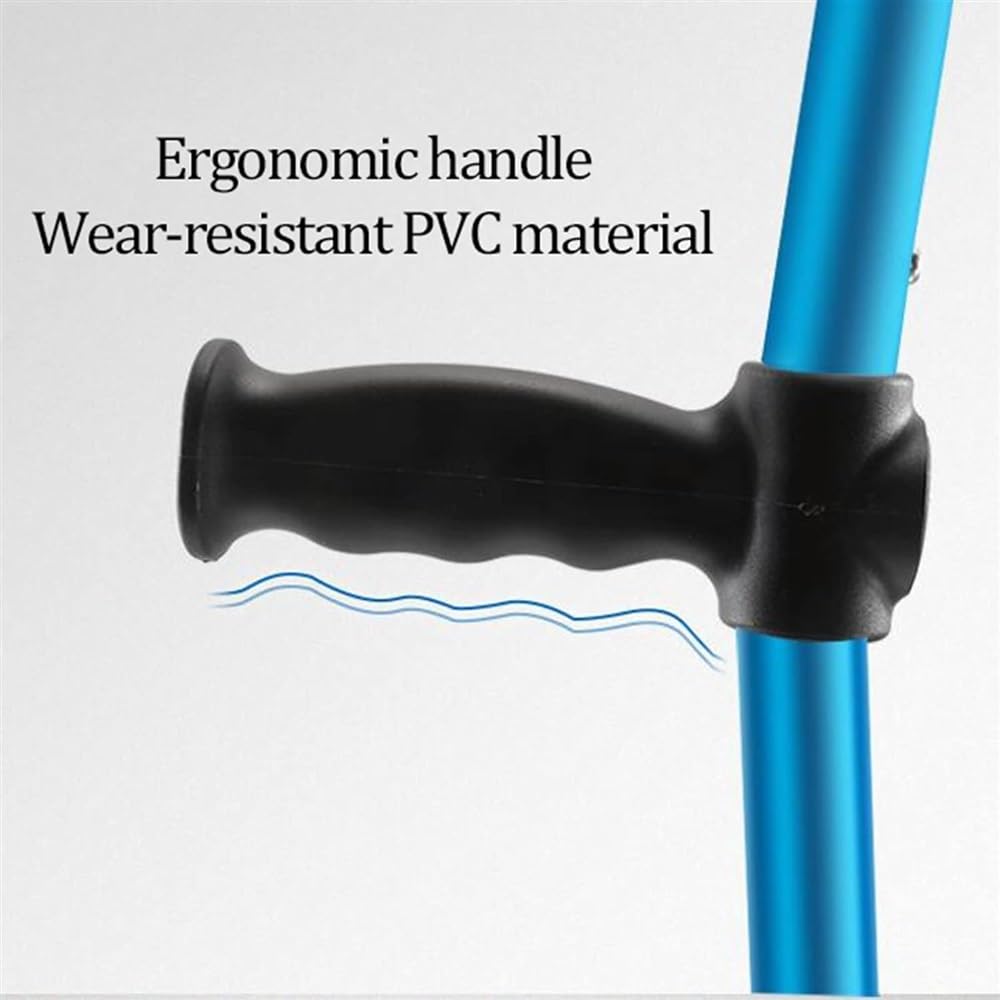 Regulowane podnóżki pod ramiona dla kobiet i mężczyzn, ergonomiczne podpaski pod ramiona dla dorosłych, lekkie laski z aluminium, do wzrostu 140-190 cm (rozmiar: 1 sztuka)