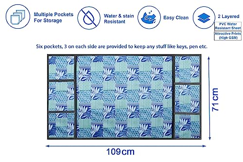 Image of Stylista Refridgerator top Cover Suitable for Samsung RR21C2F25HS /HL, 189 Liter Fridge, Dimension (WXD) 71x109 CM, Surface Pattern Blue