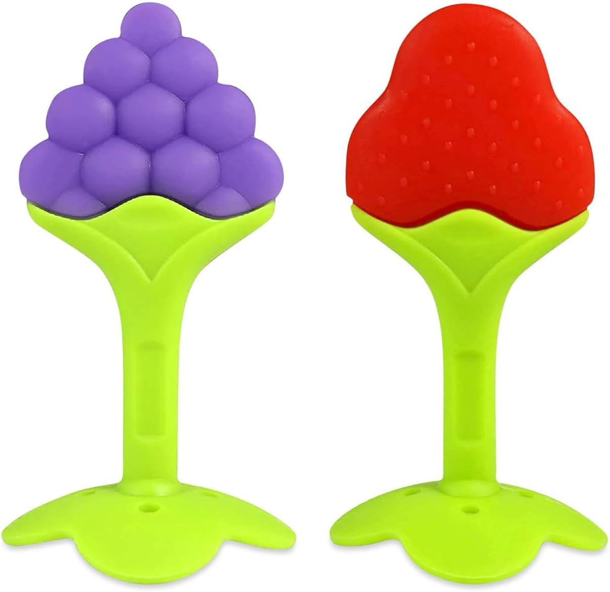 Silicone Baby Teething Fruit Shape Toy for 0-12 Months | BPA-Free Soothing Teether | Soft & Safe Gum Relief Toy for Babies (Pack of -2)