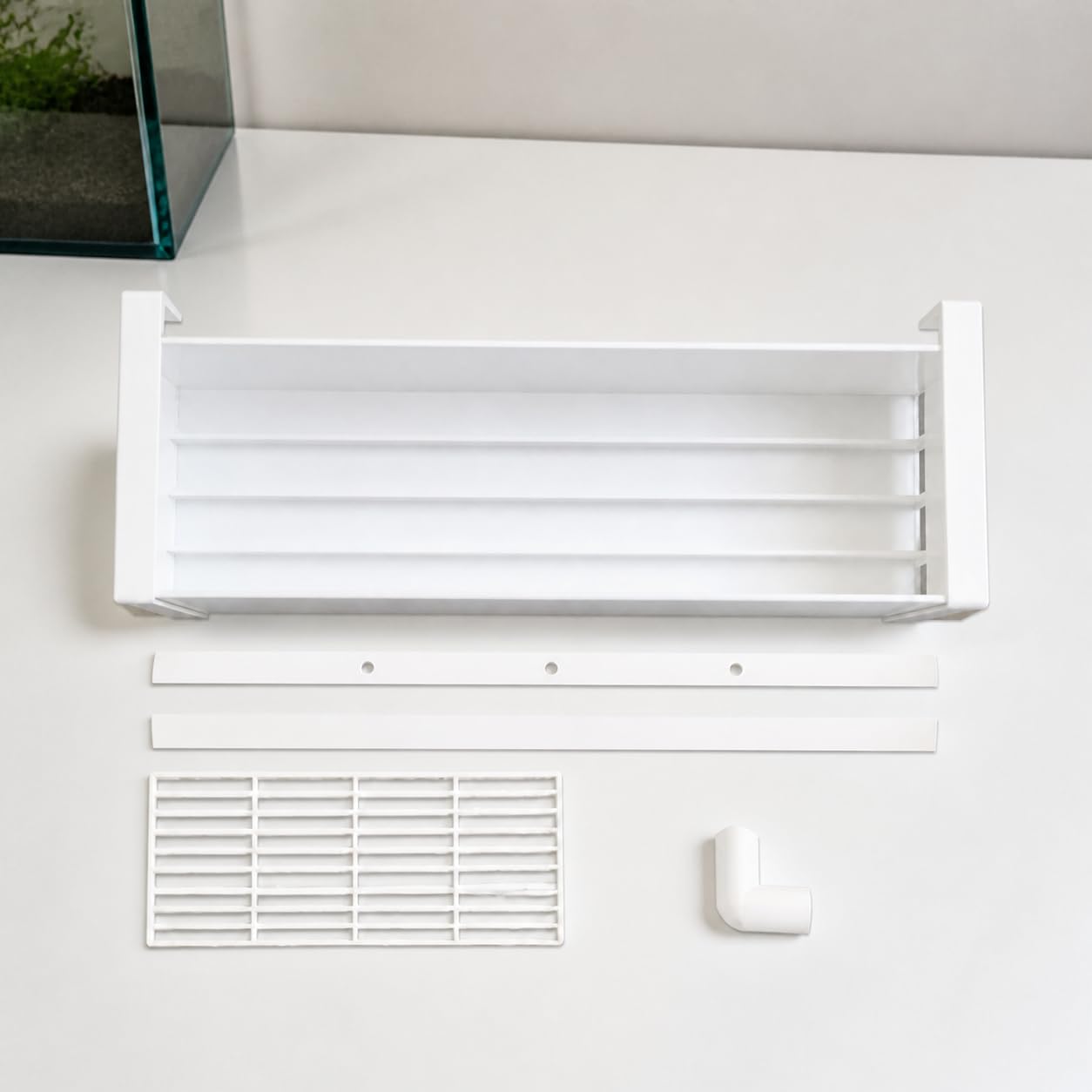 Filtre Aquarium Suspendu Supérieur, Blanc, 90cm | Plastique résistant - filtration efficace - boîtier filtre - tuyaux - installation facile - pour experts - pour l'aquascaping