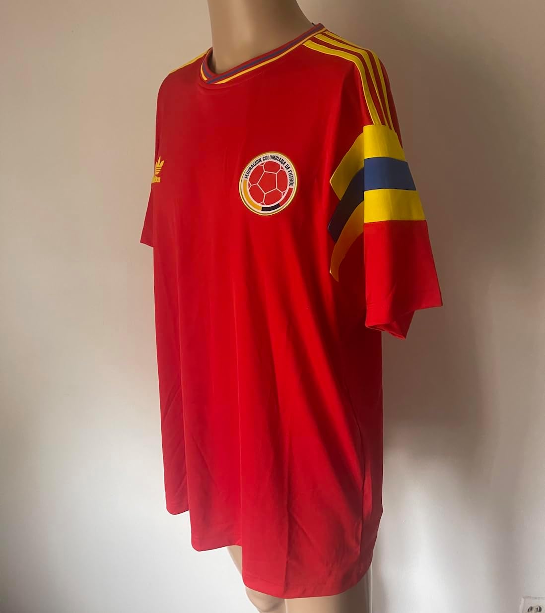 Seleccion Colombia National Team FCF Italia 1990 Futbol Soccer Mens Visitors XL Jersey Red - Image 2