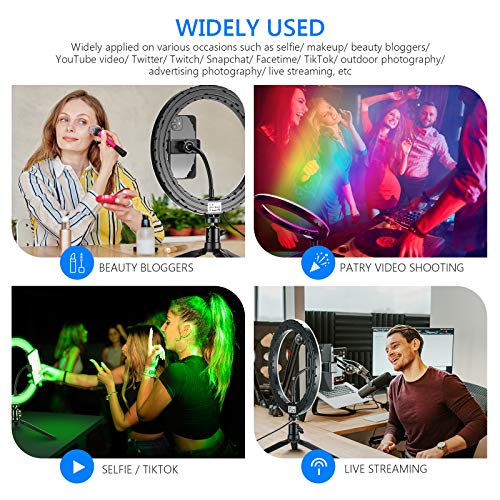 NEEWER 10-Zoll LED RGB Selfie-Ringlicht mit Stativständer und Schwanenhals-Telefonhalter 3 Lichtmodi und 9 dimmbar mit… – Bild 7