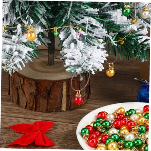 Mini boules de Noël perles légères pour décorer les petits sapins fragiles