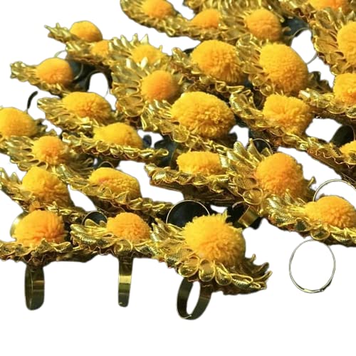 BDS CREATIONS Traditional Yellow Flower Finger Rings For Haldi, Baby Shower, Mehndi Pack Of 10Pcs, For Womens - One Size (B0BNTNMMR6) Amazon Price History, Amazon Price Tracker