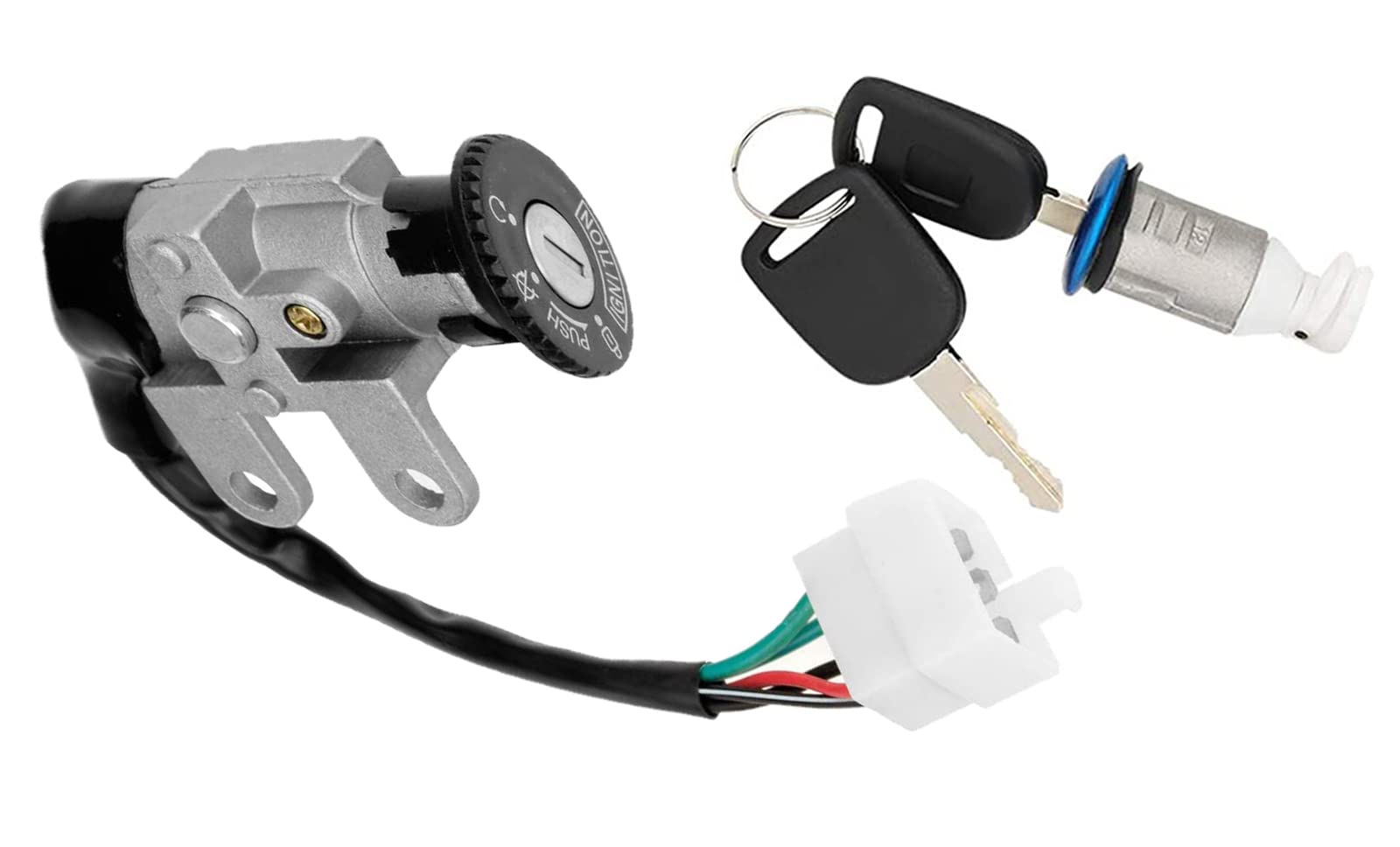 GY6 50cc Ignition Switch & Gas Tank Cap Key Set - Fits Scooters, Mopeds, TaoTao ATVs