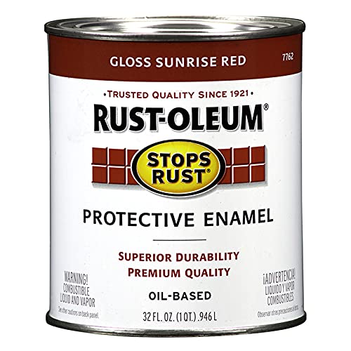 1 qt Rust-Oleum Brands 7762502 Sunrise Red Stops Rust Protective Enamel, Gloss