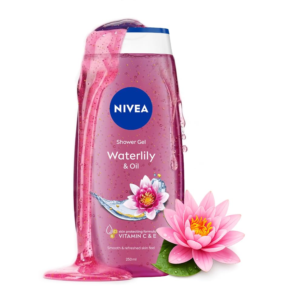 NIVEA Waterlily & Oil 250ml Body Wash| Shower Gel with Care Oil Pearls| Refreshing Scent of Waterlily Flower|Clean, Healthy & Moisturized Skin-image-44