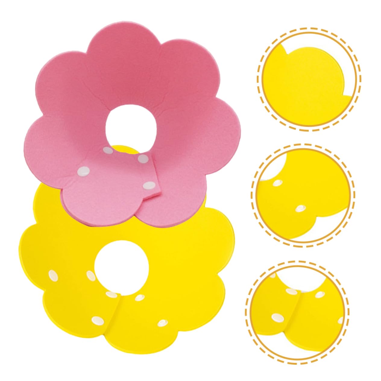 POPETPOP 8pezzi Collare Elisabettiano Decorativo Per e Traspirante Collare Per Prevenire Leccate e Adatto Per Ferite e Interventi Chirurgici Giallo e Rosa