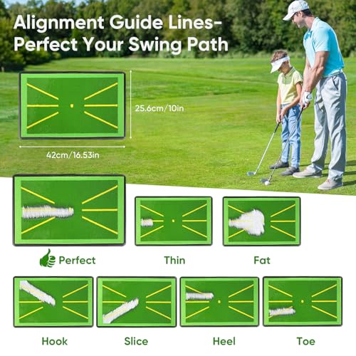 WildFun Golfschaukelmatte, 30,5 x 43,2 cm, breiter Pitchgabelschwungweg für Golf-Training, Indoor-Übung