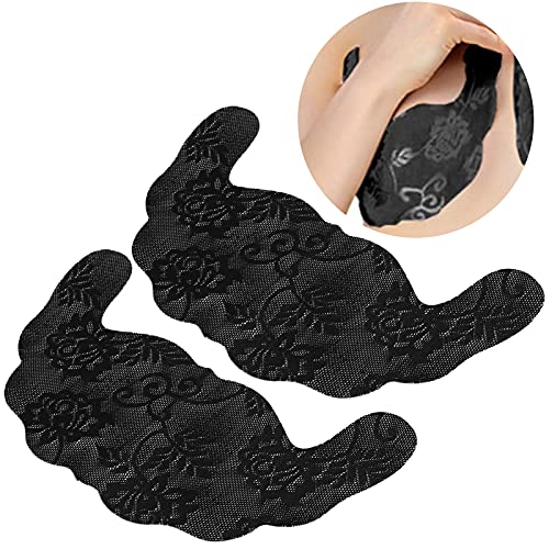 Soutien-gorge sans bretelles dos nu jetable Pasties de poitrine Autocollants de couverture de mamelon Dentelle auto-adhésive jetable(B-Noir1) Cover