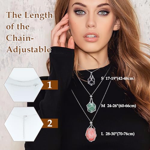 Handmade Crystal Stone Holder Necklace with Adjustable Cage4