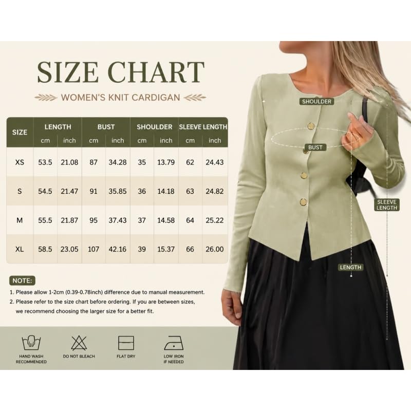 Gilet Cardigan en Maille Cintrée pour Femme Manches Longues Douces Fermeture Boutonnée Léger Col Rond Pull Chaud et Décontracté Idéal pour L'Oktoberfest Le Bureau Le Quotidien Le Printemps et