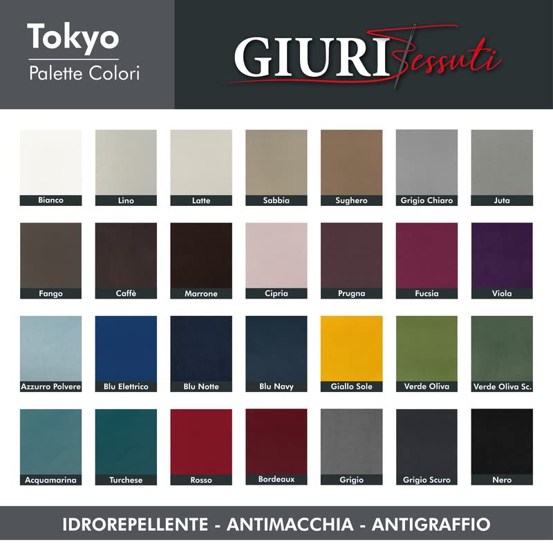 GIURI TESSUTI - TOKYO, Tessuto Tecnico ANTIGRAFFIO, Idrorepellente e Antimacchia - Ideale per Tappezzeria, Automotive e Accessori Animali (10 Metri, Nero)