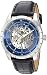 Lucien Piccard Men's 'Hampton' Mechanical Hand Wind Stainless Steel and Leather Casual Watch, Color:Black (Model: LP-40028M-03)