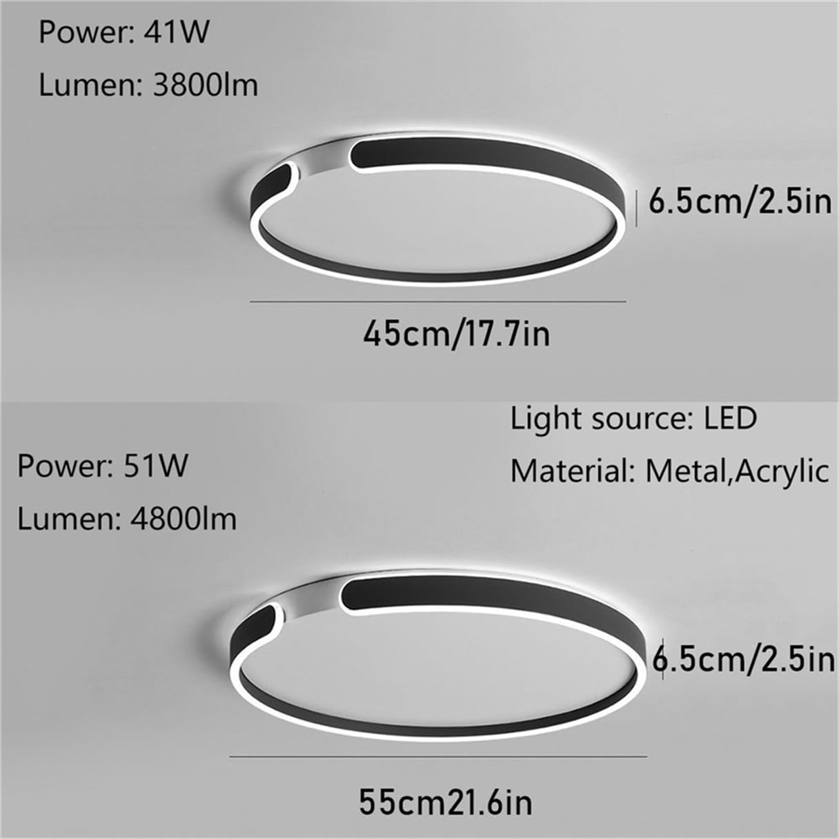 Lámpara De Techo LED Minimalista Montaje Empotrado Circular Plana