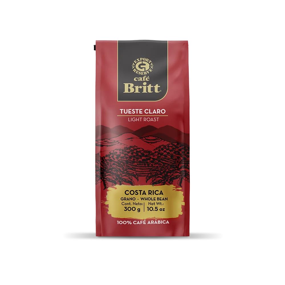 Café Britt® – Café costaricain à torréfaction légère (300 ml) (lot de 3) – Café entier, arabica, casher, sans gluten, 100 % gourmand et torréfaction légère