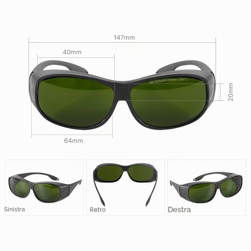 Cloudray 1064nm OD6+ Fiber Laser Safety Goggles CE Occhiali Laser Protezione 900-1800nm Laser Goggles IPL Protettivi Occhiali Da Lavoro Protettivi Occhiali Protettivi Laser Sicurezza Per Laser 1064nm