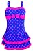 Pointss Girls' Swimsuit Bathing Suit One Piece Beach Swimwear (Medium, Blue)