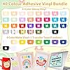 VINYL FROG Permanent Adhesive Vinyl Bundle 40 Pack Adhesive Vinyl Sheets 12''x12'' Permanent Vinyl for Cups, Decals, DIY Craft Projects #2