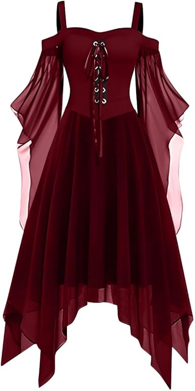 OIOLOYJM Witch Costume Women Sexy Plus Size Renaissance Vampire Gothic Halloween Costumes Woman 2025 Clothes Dresses