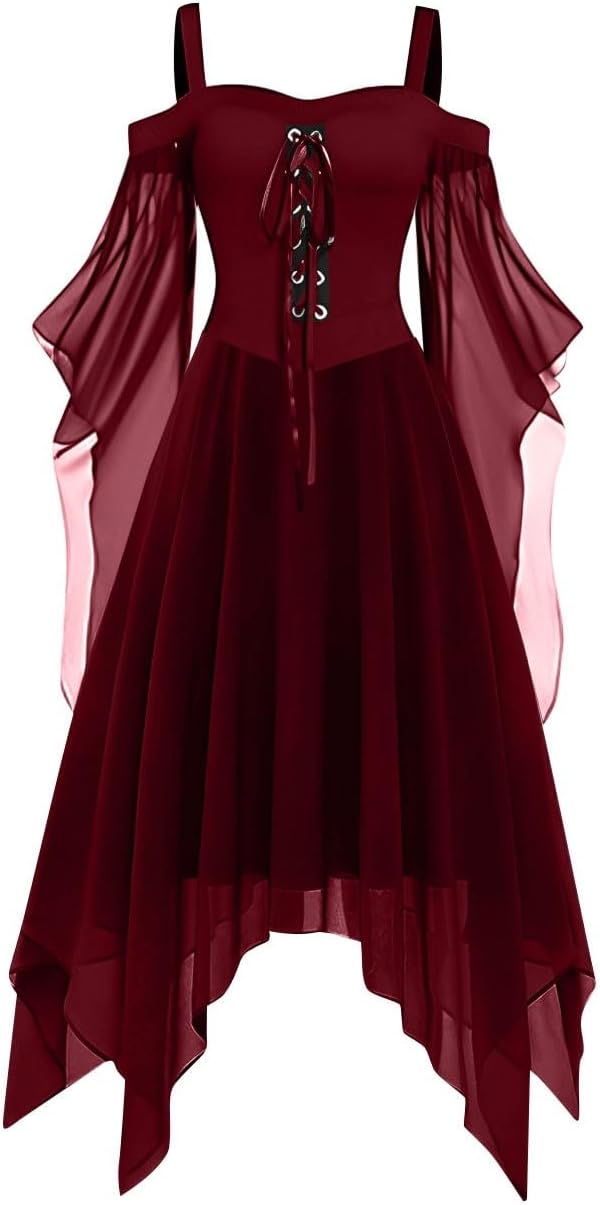 OIOLOYJM Witch Costume Women Sexy Plus Size Renaissance Vampire Gothic Halloween Costumes Woman 2025 Clothes Dresses