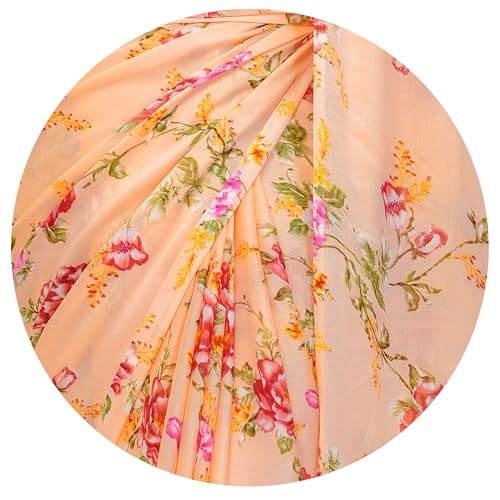 Image of MIRCHI FASHION Women Saree Chiffon Floral Printed | Breathable Lightweight Sari for Regular Home and Office Wear with Blouse Piece