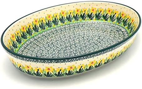 Polish Pottery Baker - Oval - Large - Daffodil