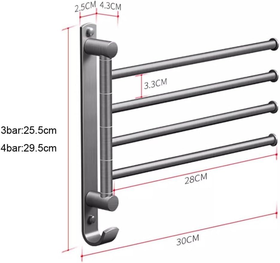 Porte-serviettes pivotant en acier inoxydable 304 finition moderne durable