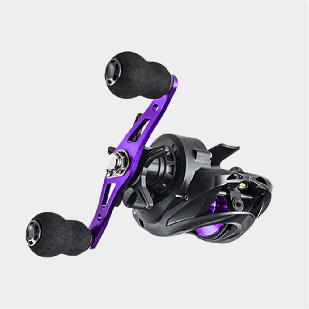AdoollaLure Low-Profile Reel, 6.3:1 Gear Ratio Ultra Smooth Baitcaster Fishing Reel, Long Casting Metal Fishing Baitcasting Reel AC2000 Purple (Left Hand)