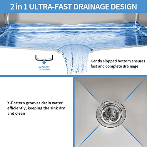 Aschael Undermount Kitchen Sink, 32X19X10 Inch Kitchen Sink 16 Gauge Stainless Steel Sink Single Bowl Kitchen Sinks Deep Kitchen Sink #TOP4