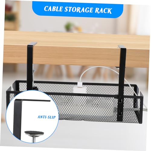 Organizador de cables para escritorio Bandeja portacables resistente de alambre metálico para oficina en casa miniatura 2